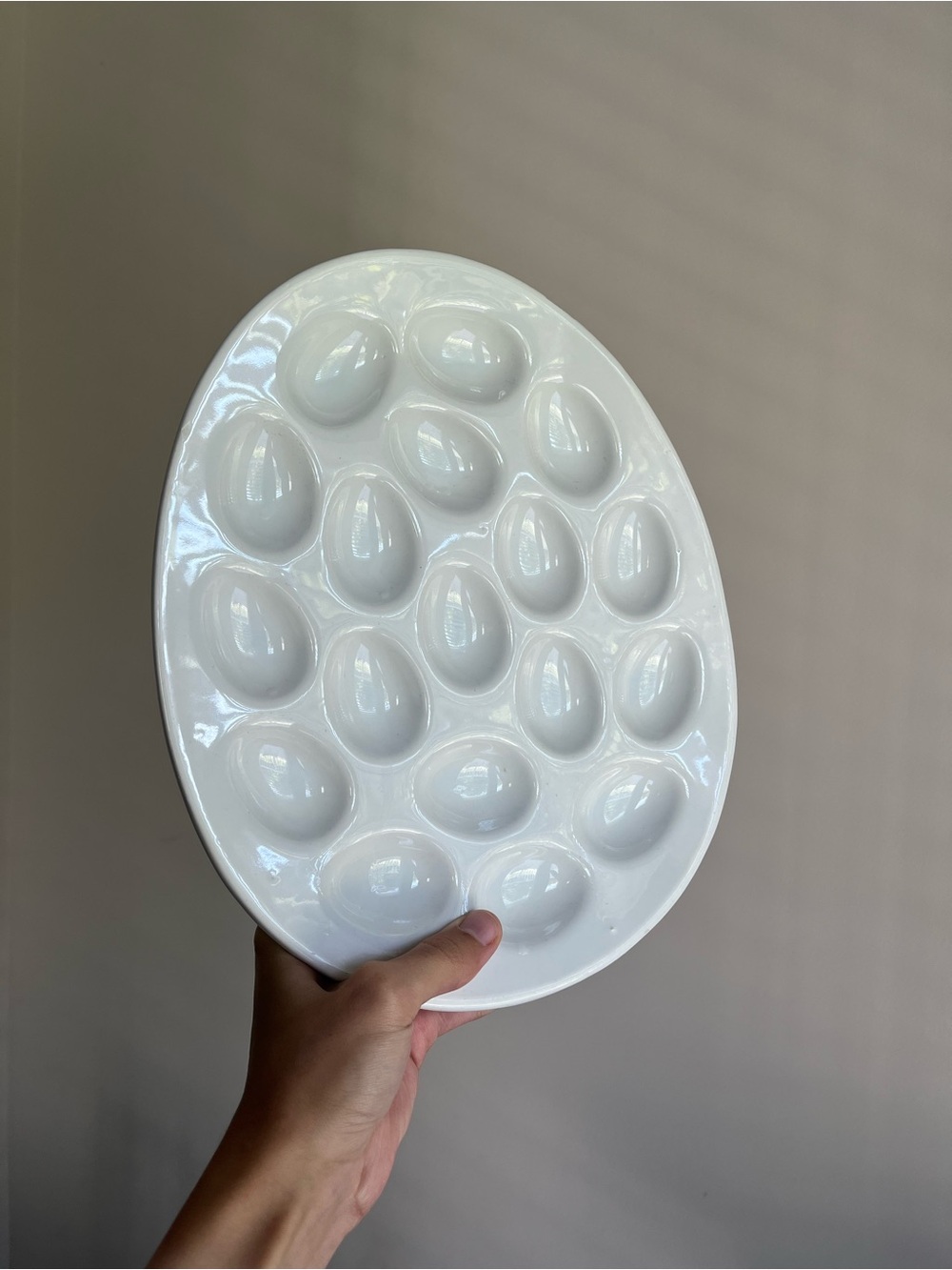 White Ceramic Deviled Egg Platter